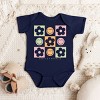 The Juniper Shop SmileyWorld Checkered Floral Smile Baby Short Sleeve Bodysuit - 3 of 4