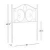 Twin Ruby Headboard White - Hillsdale Furniture: Elegant Fleur de Lis, Metal Frame Mounted, Airy Design - 3 of 4