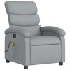VidaXL Massage Recliner Chair - Manual Tilt, Vibration, Foam-Filled, Light Gray Fabric, Side Pocket, Sturdy Frame - 4 of 4