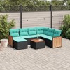 vidaXL 8 Piece Patio Sofa Set with Cushions Black Poly Rattan - 2 of 4