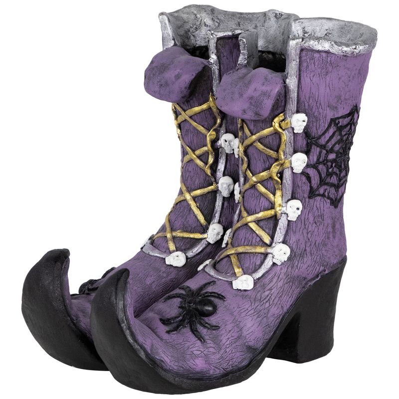 Northlight 15" Purple Witch's Boots Ceramic Halloween Decoration, 3 of 8