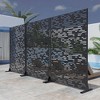 PexFix Outdoor Metal Privacy Screen Garden Fence Wave Pattern Wall Applique - 4 of 4