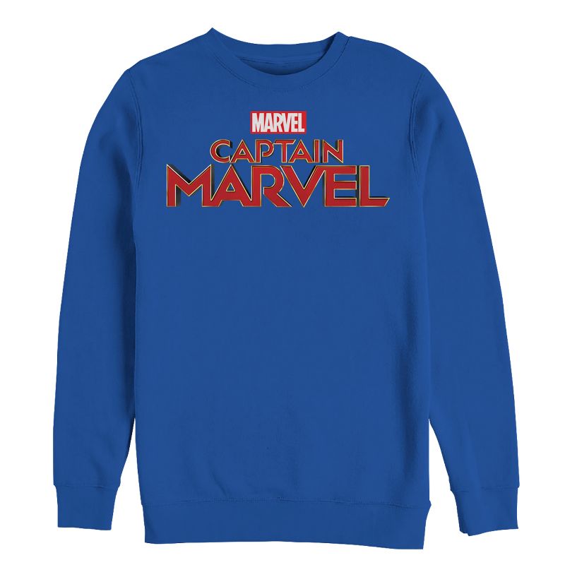 Men's Marvel Captain Marvel Classic Logo Sweatshirt, 1 of 4