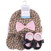 Hudson Baby Infant Girl Caps, Scratch Mitten and Sock Set 4pc, Leopard, 0-6 Months - 2 of 2