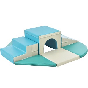 CuisinSmart 9 Piece Soft Foam Toddlers Climbing Blocks, with Tunnel, Steps and Ramp, Indoor Soft Climb and Crawl Playset - 1 of 4