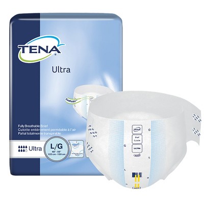 Tena Ultra Adult Incontinence Brief L Heavy Absorbency Breathable, 67351,  12 Ct : Target