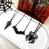 3PCS Gothic Halloween Necklace Set - Bat, Crow Skull & Spider Pendant for Women/Men - 4 of 4