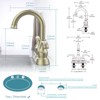 ChicFurnit Bathroom Sink Faucet Modern 2 Handle Crescent Moon Style Faucet with 360 Degree Spout for Stylish Vanities, Gold, 14.7"*10.43"*2.6" - 3 of 4