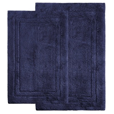 Non-Slip Machine Washable Solid Cotton 2 Piece Bathroom Rug Set by Blue Nile Mills