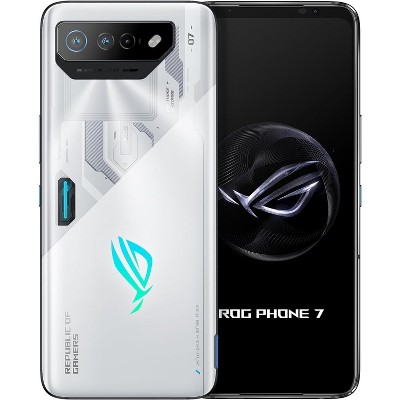 ASUS ROG Phone 7 Cell Phone, 6.78” FHD+ 2448x1080 165Hz, 6000mAh, 16GB RAM,  512GB Storage, 5G LTE Unlocked Dual SIM, Storm White, AI2205-16G512G-WH