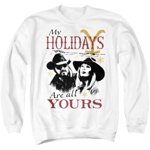 Men's Yellowstone Christmas My Holidays Are All Yours Dark Crewneck Sweatshirt - 1 of 4