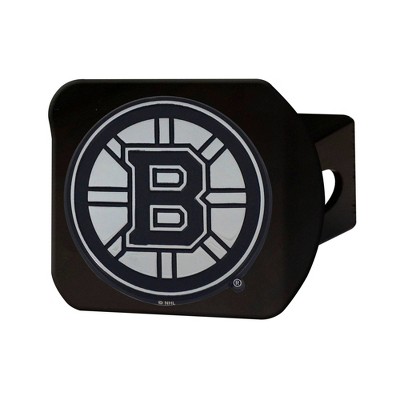 NHL Boston Bruins Chrome Metal Hitch Cover - Black