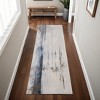 Ivory Blue and Brown Abstract Power Loom Area Rug - 2 of 4