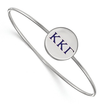 Black Bow Jewelry Sterling Silver Kappa Kappa Gamma Greek Life Bangle Bracelet 6 Inch