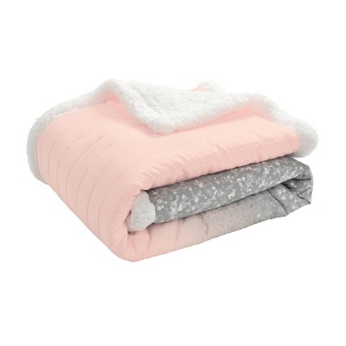 Ombre Element Pink/White 27 in. x 48 in. Polyester Stripe Plush