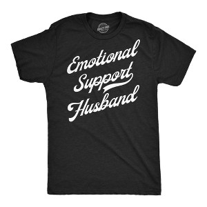 Mens Funny T Shirts Emotional Support Husband Sarcastic Graphic Tee For Men - Crazy Dog Men's T Shirt - 1 of 4