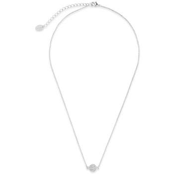 SHINE by Sterling Forever Delicate Textured Solid Circle Necklace