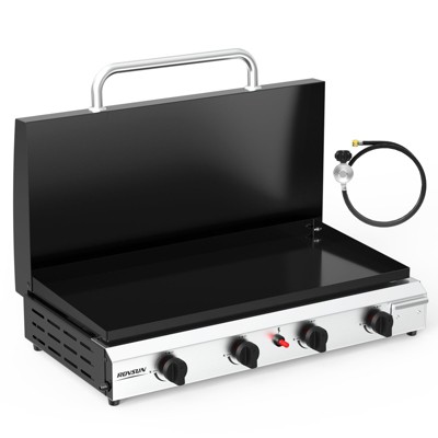 ROVSUN 2-4 Burner Propane Gas Griddle with Ignition and Regulator, 20000-40000BTU Potatble Grill for Backyard Patio Outdoor Cooking BBQ