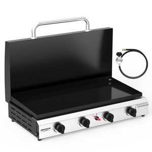 ROVSUN 2-4 Burner Propane Gas Griddle with Ignition and Regulator, 20000-40000BTU Potatble Grill for Backyard Patio Outdoor Cooking BBQ - 1 of 4