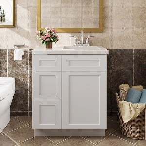 LOVMOR in Plywood Bath Vanity Cabinet with Drawers without Top for Kitchen, Bathroom, Living Room - 1 of 4