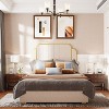 NicBex Queen Upholstered Bed Frame with 59.06" Tall Headboard,Wood Platform Bed with Golden Plating Trim,Easy Assembly,No Box Spring Needed - 3 of 4