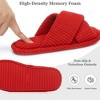 TIME HOLLOW Red Corduroy Crossband Open-Toe Slippers - 3 of 3