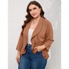 Coolmee Women's Plus Size Blazer Long Sleeve Classic Draped Open Front Work Office Blazer Jackets - 4 of 4