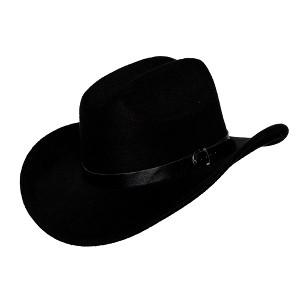 Underwraps Costumes Cowboy Hat With Black Leather Band Adult Costume Accessory|Black - 1 of 4