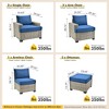 XIZZI All-Weather Rattan Furniture, Sectional Sets w/ Optional Solar Light-Up Coffee Table & Ottoman, Choose 6-9pc Configs in 8 Fade Resistant Colors - 3 of 4