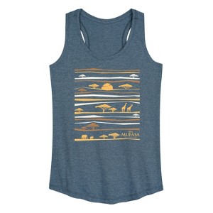 Women's - The Lion King - Line Pattern Graphic Racerback Tank - 1 of 4