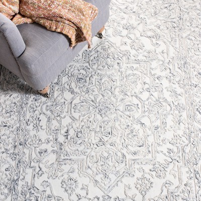 Ivory and Charcoal Hand-Tufted Wool Area Rug