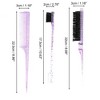 Unique Bargains Durable Clear Rat Tail Comb 3 Pcs - 2 of 3