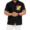 LA LEELA Mens Short Sleeve Button Down Solid Camp Shirts Vacation Shirts Business Beach Collared Shirt for Men Work Shirts with Pocket - 3 of 4