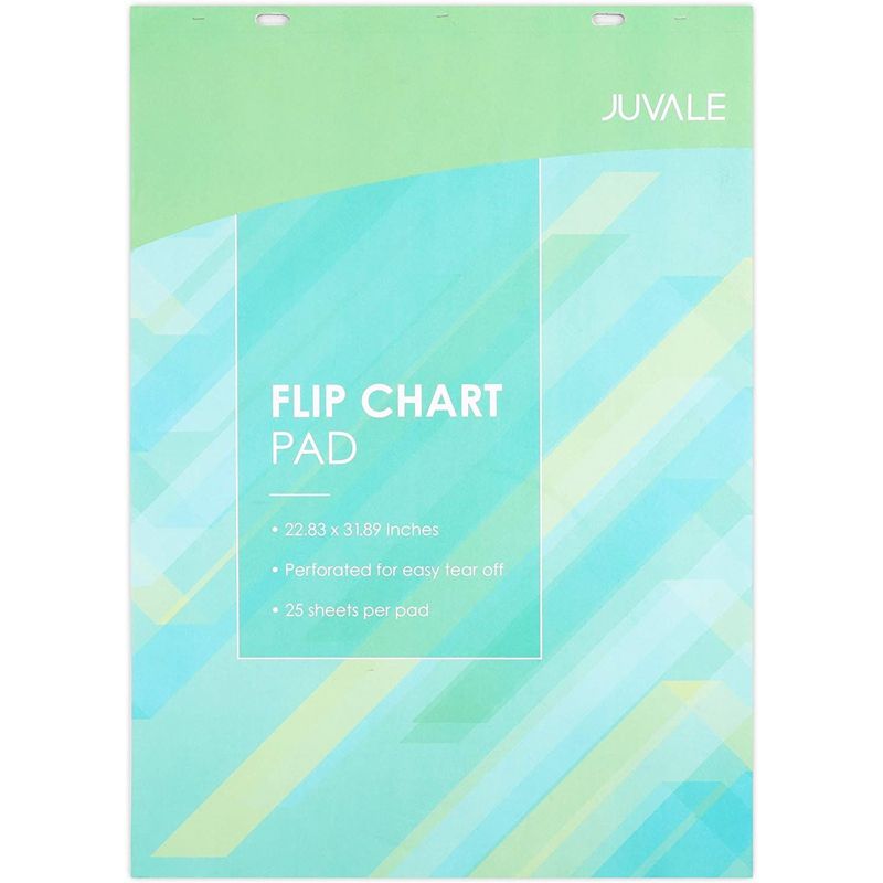 Juvale 6 Pack Easel Paper Pad, 25 Sheets Each, 2 Hole Punched for Hanging, 100 GSM Flip Chart Paper, 31.9" x 22.85", 4 of 7