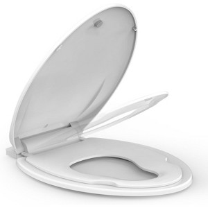 19" Toilet Seat with Toddler Potty Training Seat Built-In, for Both Child & Adult, Potty Training Seat, No Wiggle and Easy to Install - 1 of 4