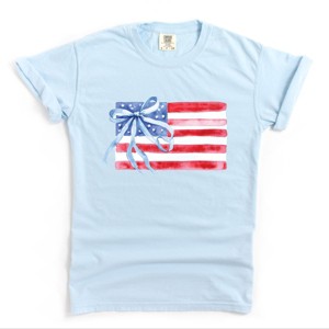 Simply Sage Market Watercolor Flag Coquette Garment Dyed Tee - 1 of 4