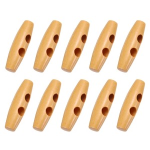 Unique Bargains Wood Coat Sewing 2 Holes Olive Shape Toggle Buttons 1.18" 50 Pcs - 1 of 4