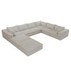 158" Corduroy Cloud U-Shaped Sectional Sofa, Double-Layer Cushions - 4 of 4