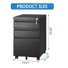 3 Drawer Mobile File Cabinet with Lock, Fully Assembled Metal Filing Cabinet on Wheels for Home Office, Fits Legal/Letter/A4 Files–The Pop Home - 4 of 4