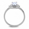 Slickblue Women's Polished Stainless Steel Engagement Ring with Light Amethyst & Clear CZ - Halo Oblong Style, Size 5-10 - 4 of 4