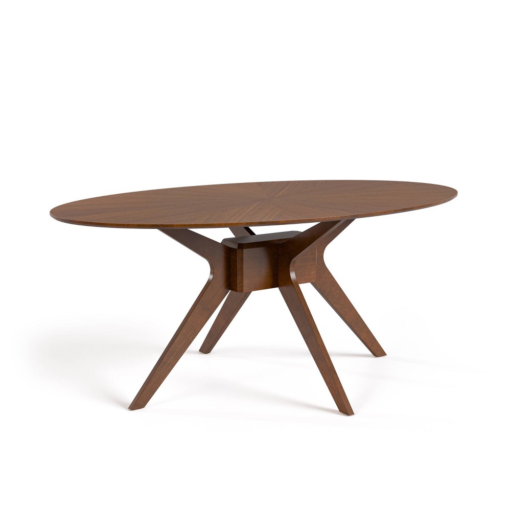 HOMES: Inside + Out 54&#34; Pearlcrest Mid-Century Modern Modern Oval Dining Table Walnut