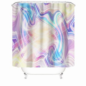 Reflective Wave Pattern Shower Curtains for Bathroom Waterproof Fabric Bath Curtain Durable Soft Stylish Bathroom Decor 72x72 Inch - 1 of 1