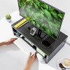 Simple Trending Monitor Stand Riser, 2 Tier Wood Office Desk Storage Organizer for Laptop, Computer, Black - 2 of 4