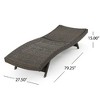 Wicker Patio Chaise Lounge with Adjustable Back, Poolside Sunbathing Chair with Foldable Legs, Waterproof Outdoor Chair -Christopher Knight Home - 3 of 4