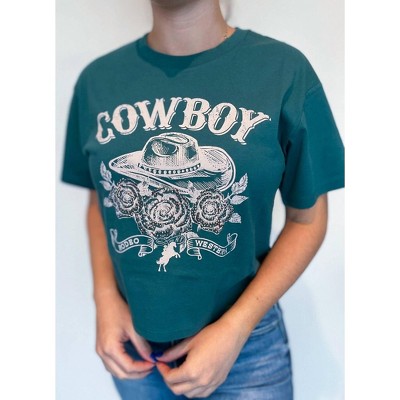 Women's Cow & Roses Graphic Tee - Organic Generation