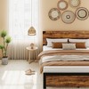 Homhougo Queen Size Bed Frame with Wood Headboard, Queen Platform Bed Frame Brown - 4 of 4