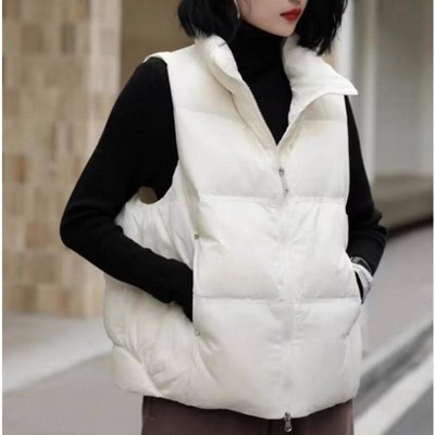 Womens Lightweight Puffer Vest Casual Sleeveless Turtleneck Warm Winter Jacket Vest with Pocket