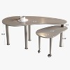 Homy Casa 360° Rotating Coffee Table with 2-Tier MDF Top and Rubberwood Legs, Modern Adjustable Accent Table for Living Room - 3 of 4