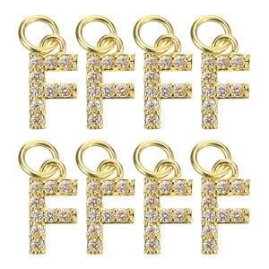 Unique Bargains Beautiful DIY Jewelry Making Rhinestone Initial Pendants 8 Pcs - 1 of 4