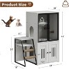 Dual Cat Litter Box Enclosure with Doors, Double Enclosed Structure Featuring Storage Compartment, Hidden Litter Furniture with Step - 4 of 4